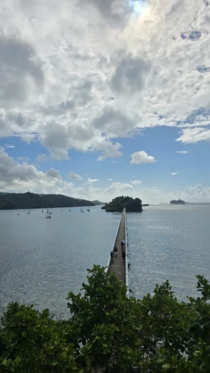 Point de vue sur une baie et une petite île
